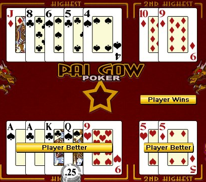 Gameplay for Pai gow poker