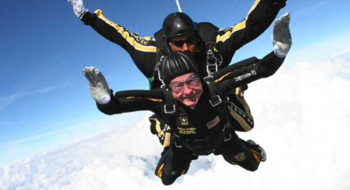 Pick of George h. w Bush skydiving