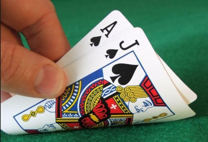 a picture showing a blackjack hand